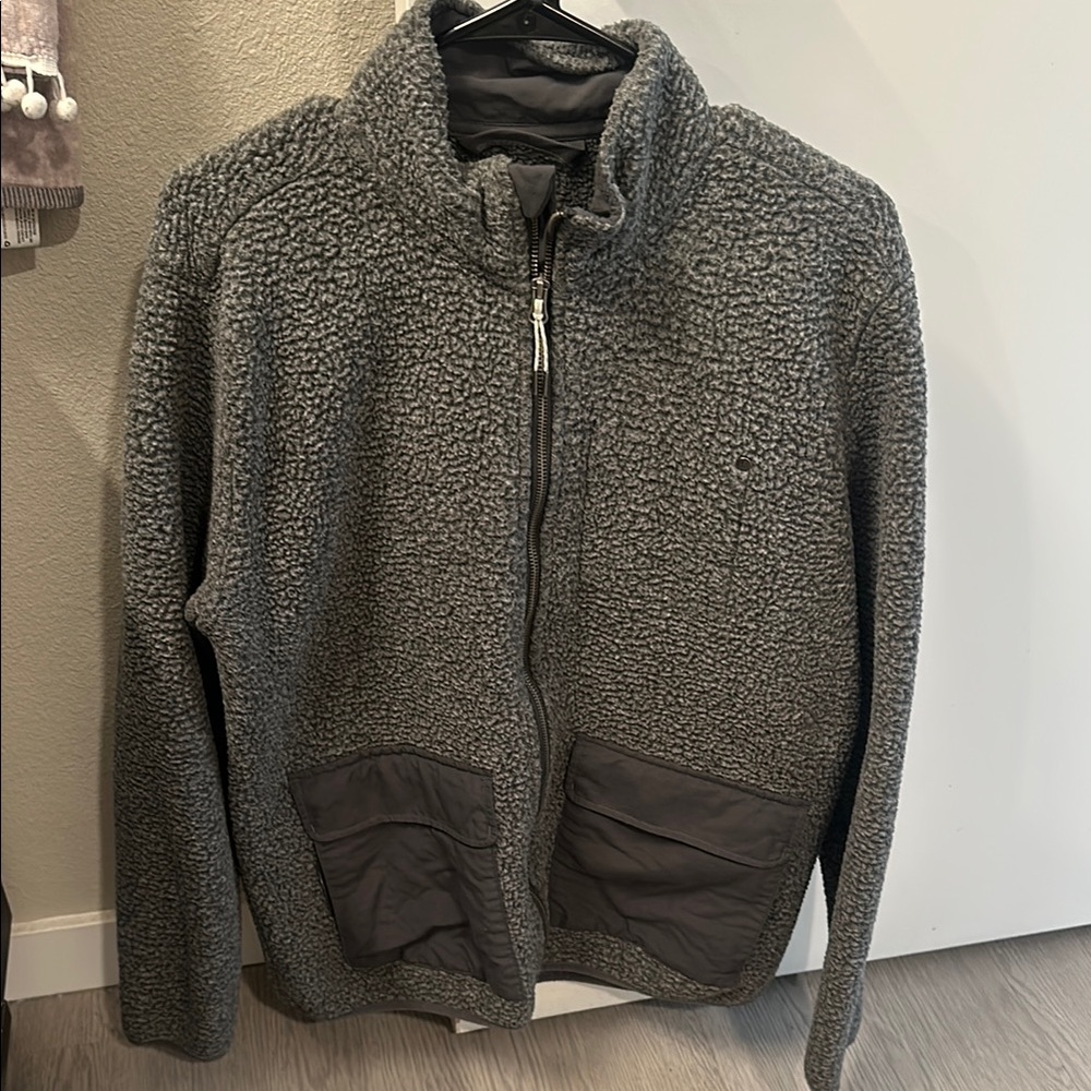 Gray Sherpa Fleece Men's vuori zip up
